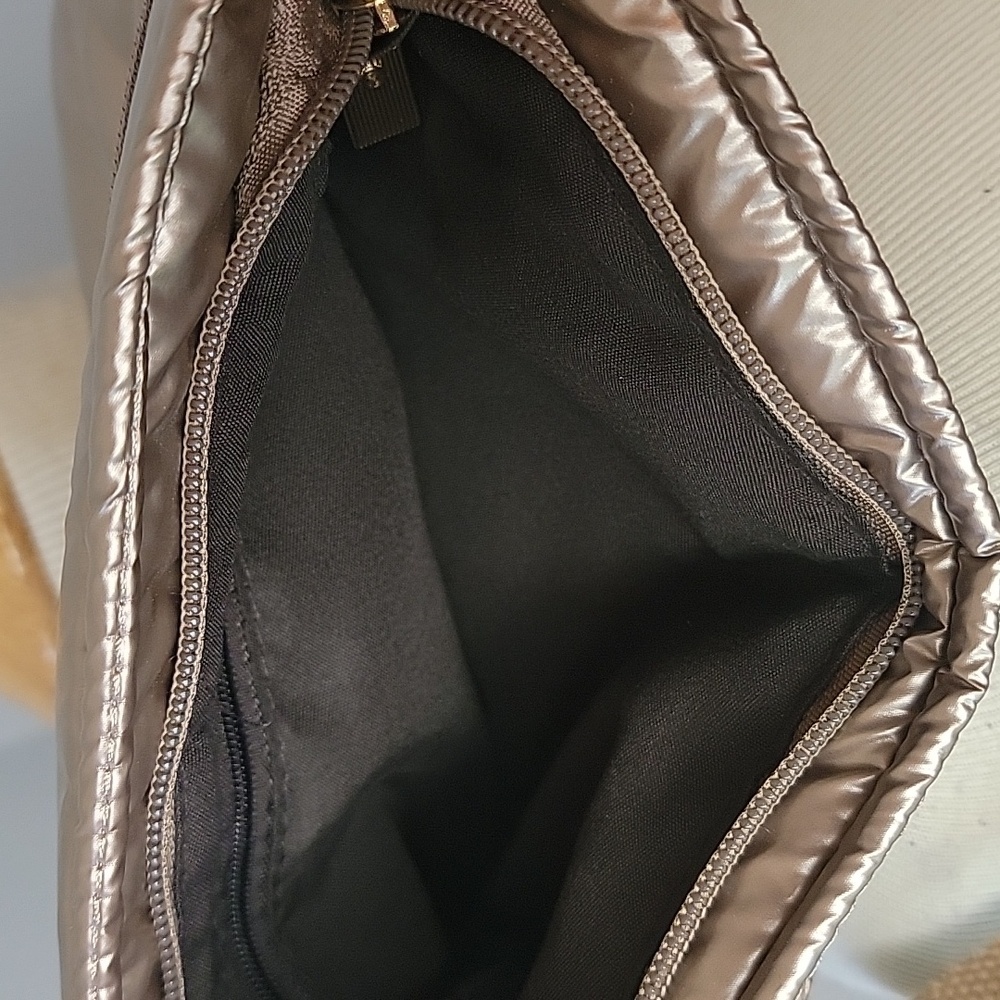 Rose Gold Gold Metallic Puffer Retro‎ Festival Convertible Adjustable Strap Bag - Picture 6 of 12